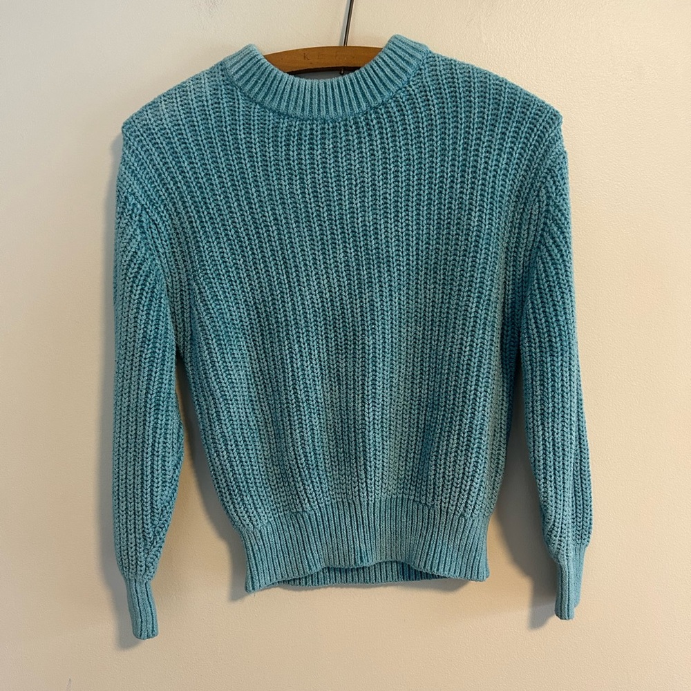 Wilfred for Aritzia Women's xs teal Blue knit pullover Sweater